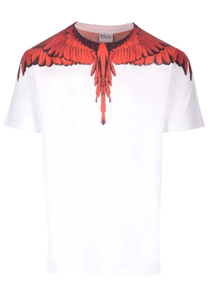 Marcelo Burlon White T-Shirt With Wings Printed