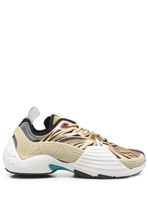 Lanvin panelled lace-up sneakers - Gold
