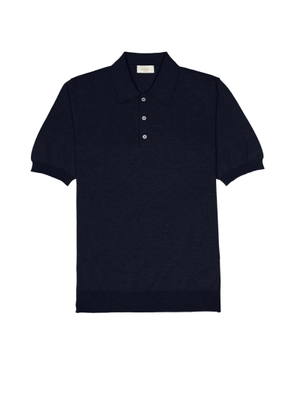 Altea Blue Short-Sleeved Polo Shirt In Cotton