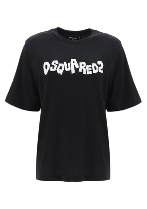 Dsquared2 Black T-Shirt With Contrast Logo