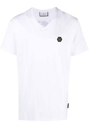 Philipp Plein Gothic Plein V-neck T-shirt - White