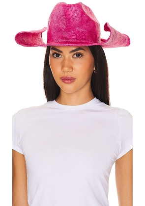 Ruslan Baginskiy Dyed Cowboy Hat in Pink. Size XS.
