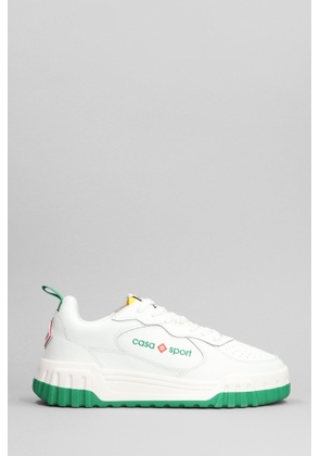 Casablanca Tennis Court White Leather Sneakers