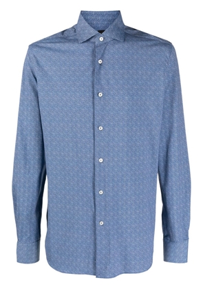 Xacus graphic-print long-sleeve shirt - Blue
