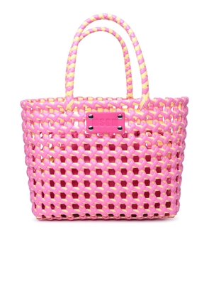 Msgm Pink Polyethylene Blend Bag