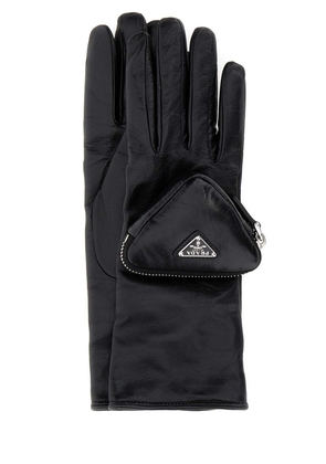 Prada Black Leather Gloves