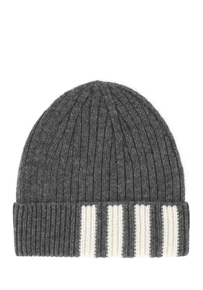Thom Browne Dark Grey Cashmere Beanie Hat