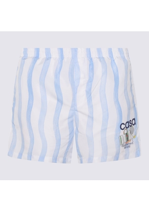 Casablanca White And Blue Shorts