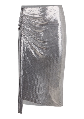 Paco Rabanne Draped Aluminum Midi Skirt