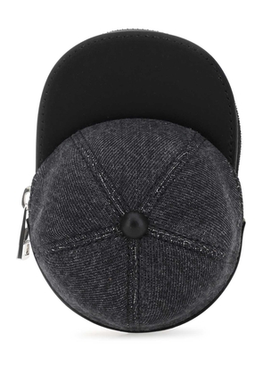 J.w. Anderson Two-Tone Denim And Leather Nano Cap Crossbody Bag