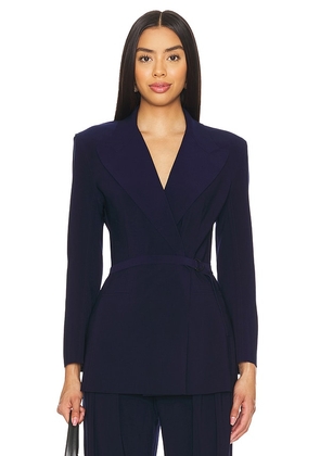 Norma Kamali Classic Double Breasted Jacket in Navy. Size S, XS, XXS.