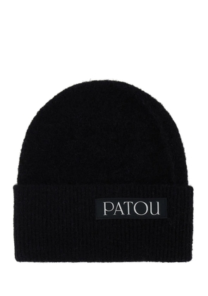Patou Black Stretch Alpaca Blend Beanie Hat