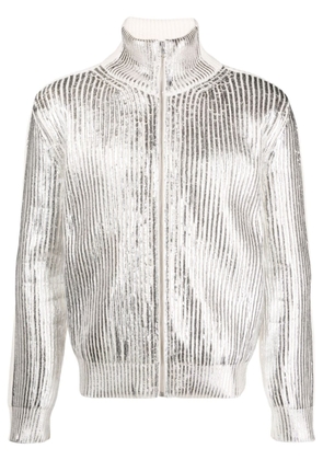 MM6 Maison Margiela high-neck laminated-finish jacket - Silver