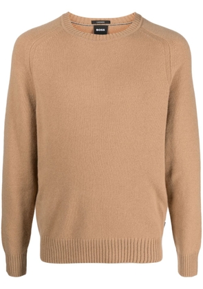 BOSS ribbed-knit cashmere jumper - Neutrals