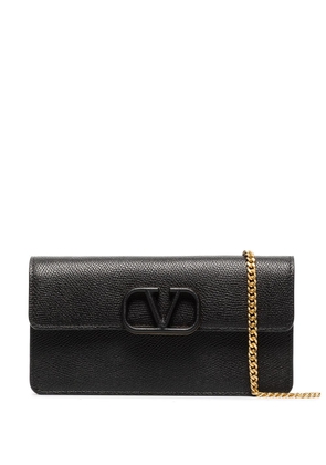 Valentino Garavani VLogo Signature leather wallet-on-chain - Black
