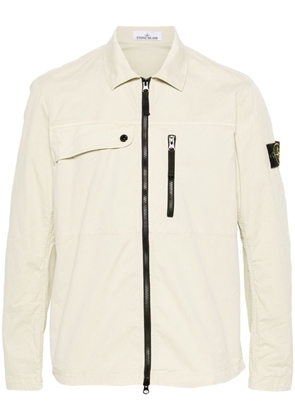 Stone Island Compass-patch cotton shirt jacket - Green
