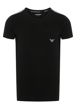 Emporio Armani logo-embroidered T-shirt - Black