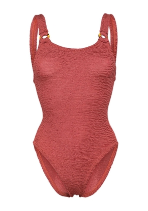 Hunza G Domino crinkled-effect swimsuit - Red