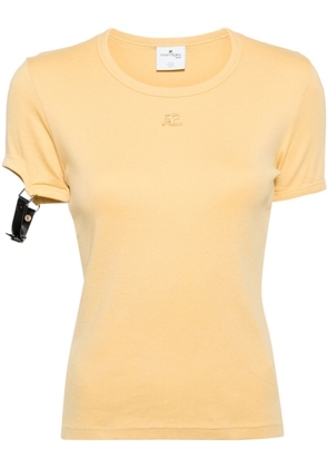 Courrèges Buckle Contrast cotton T-shirt - Yellow