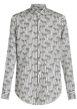 ETRO zebra-print long-sleeved shirt - White