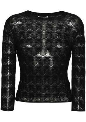 Vince lace-pattern cotton top - Black
