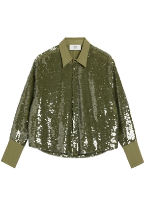 AMI Paris sequinned silk shirt - Green
