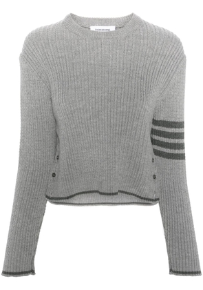 Thom Browne 4-Bar Stripes cable-knit jumper - Grey