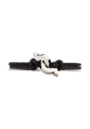 Ferragamo Gancini braided leather bracelet - Black