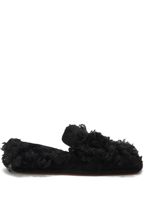 Jil Sander round-toe shearling slippers - Black