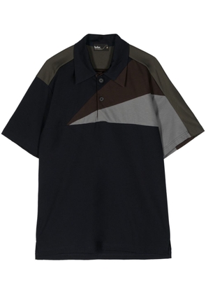 Kolor panelled colour-block polo shirt - Black