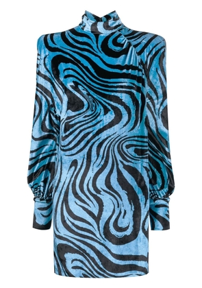 Philosophy Di Lorenzo Serafini abstract-print velvet dress - Blue