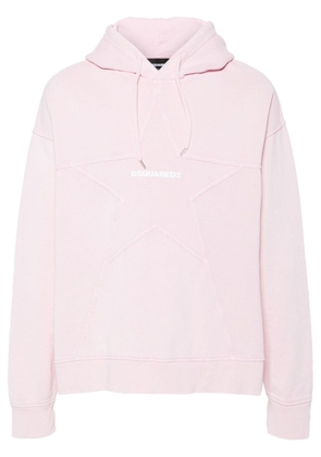 Dsquared2 star-detail cotton hoodie - Pink