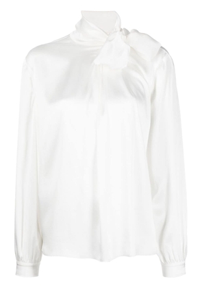 Alberta Ferretti pussy-bow collar blouse - White