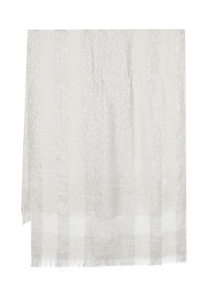 Fabiana Filippi metallic frayed scarf - White