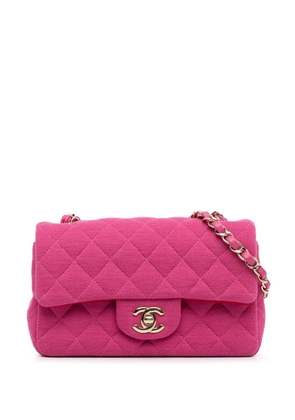 CHANEL Pre-Owned 2019 New Mini Classic Jersey Single Flap crossbody bag - Pink