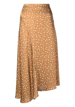 Vince spot-print asymmetric skirt - Brown