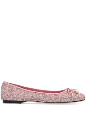 Jimmy Choo Elme glittered ballerina shoes - Pink
