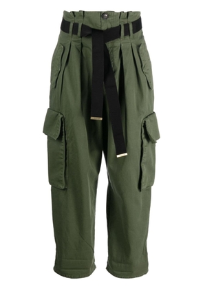 PINKO high-waisted cropped cargo trousers - Green
