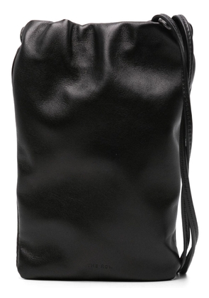 The Row Bourse leather phone bag - Black