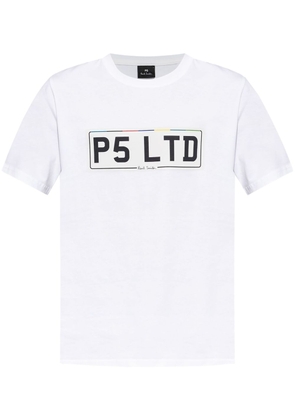PS Paul Smith Number Plate-print cotton T-shirt - White