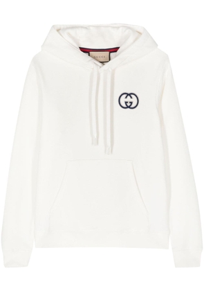 Gucci Interlocking G-embroidered cotton hoodie - White