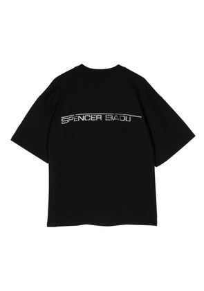 Spencer Badu stripe-detail cotton T-shirt - Black