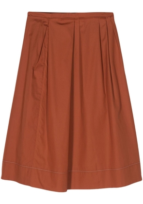 Marni pleated cotton midi skirt - Orange