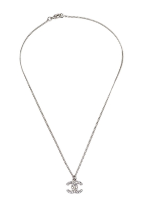 CHANEL Pre-Owned 2012 CC rhinestone pendant necklace - Silver