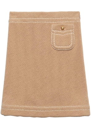 Prada knitted cotton mini skirt - Neutrals