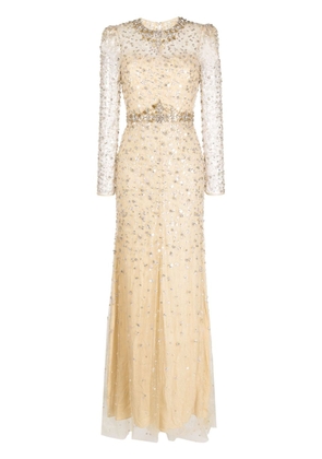 Jenny Packham Aura sequin-embellished gown - Brown