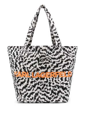 Karl Lagerfeld logo-print canvas tote bag - Black