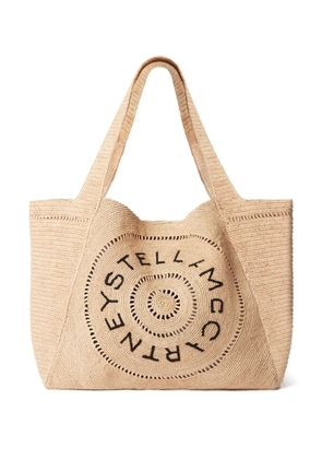 Stella McCartney medium logo-embroidered tote bag - Neutrals