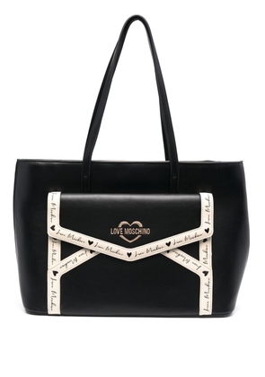 Love Moschino logo-plaque shoulder-bag - Black