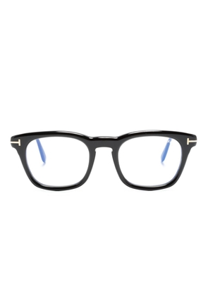 TOM FORD Eyewear logo-plaque square-frame glasses - Black